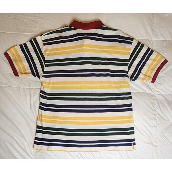 Vintage Tommy Hilfiger Polo Shirt Adult XL Multicoloured Striped Logo 1990s - Picture 2 of 11